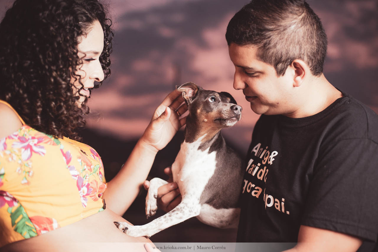 ensaio fotografico de gestante com pet